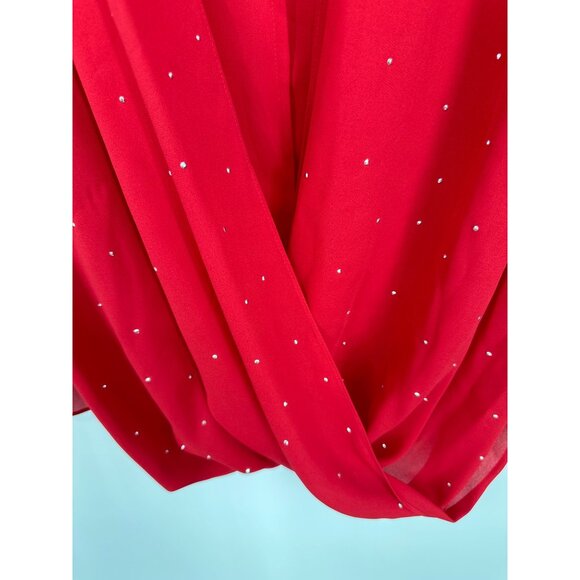 Catherines Split Long Sleeve Embellished Faux Wrap Blouse Size 3X - Picture 7 of 9